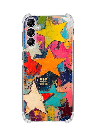 Printify Samsung Galaxy A14 İle Uyumlu Düşlerin Dansı Serisi Yıldız Dansı Tasarımlı Uv Baskılı Köşe Korumalı Antişok Kılıf Şeffaf