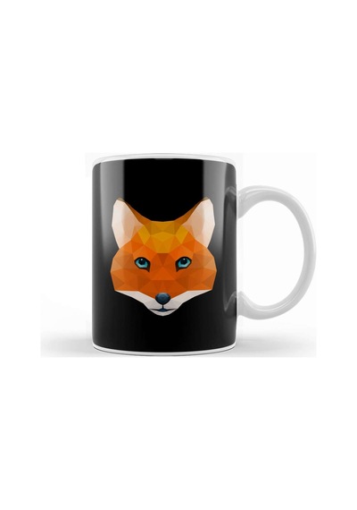 Geometric Animal Fox Kupa Bardak Porselen Karışık