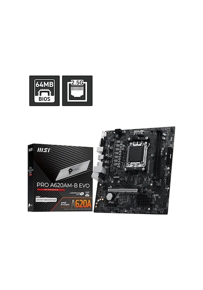 Msı Pro A620am-b Evo Am5 Ryzen Ddr5 Vga Hdmi