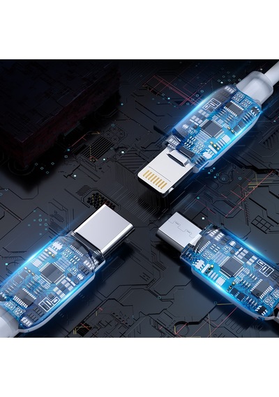 Şarj Ve Data Kablosu Çoklu Çıkış 3 In 1 Primary 3a 1.2 Metre Lightning, Type-c, Micro Usb