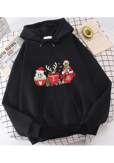 Grinch Yeni Yıl Kapşonlu Sweatshirt 001