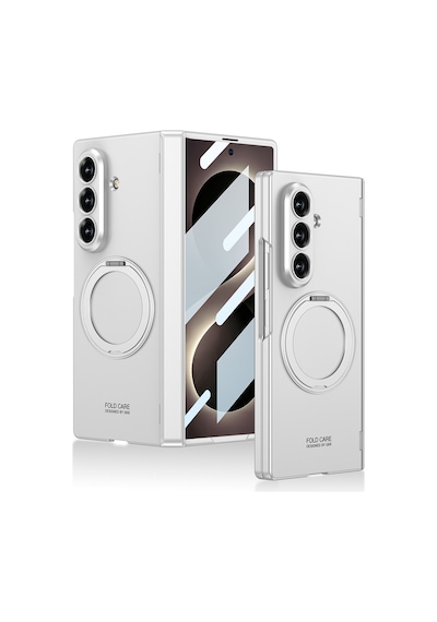 Teleplus Samsung Galaxy Uyumlu Z Fold 7 Ultra Kılıf M-safe Şarj Özellikli Kıpta Kpt-07 Ring Standlı Sert Pc Kapak