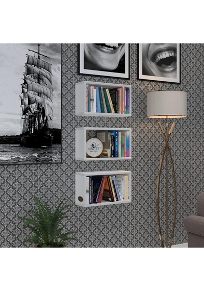 Kenzlife Duvar Rafı Kitaplık Hülas Byz 022 039 13 Üçlü Duvara Asma Aparatlıdır 3 Adet Beyaz Kenzlife Duvar Rafı Kitaplık Hülas Byz 022 039 13 Üçlü Duvara Asma Aparatlıdır 3 Adet Beyaz