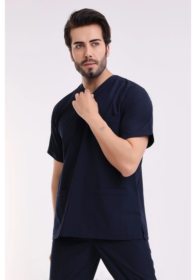 Zarf Yaka Erkek Tek Üst Likralı - 6402 Lacivert 6402 Lacivert Soft