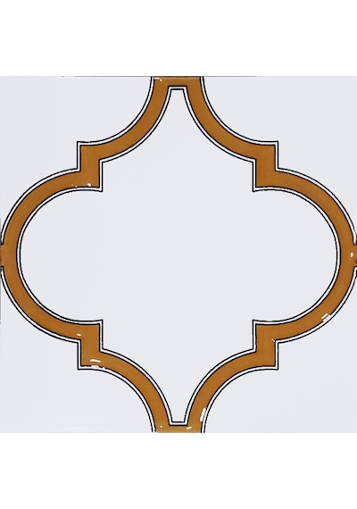 Armada Çini 20x20 Cm Sp 103 Arabesk Sarı Beyaz Desenli Kütahya Çi