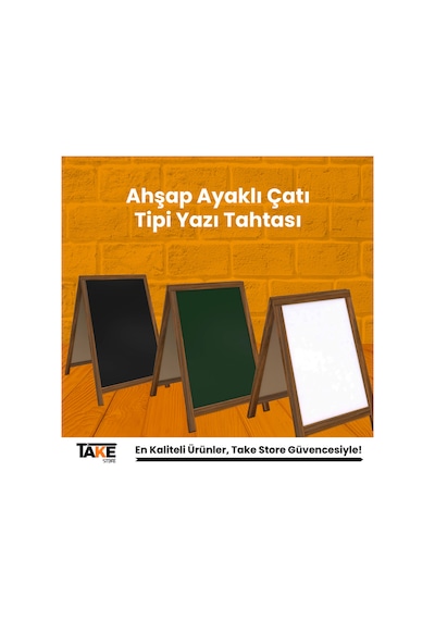 Panda Ahşap Ayaklı Çatı Tipi Yeşil +beyaz Yazı Tahtası 50 70 Ebat Yeşil