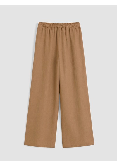 Lcw Modest Bej Beli Lastikli Kadın %100 Keten Pantolon