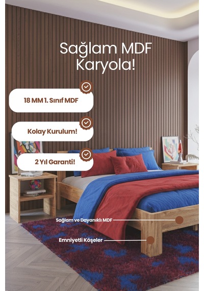 Letto Çift Kişilik Mdf Karyola