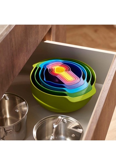 Joseph Joseph, Kitchenaid Joseph Joseph 40031 Nest 9 Plus Karıştırma Kaseleri, 32.5x26x15cm, Çok Renkli Diğer