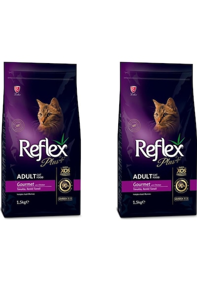 Reflex Plus Renkli Taneli Tavuklu Kedi Maması 1,5 Kg 2 Adet