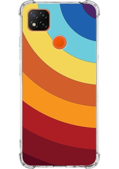 Xiaomi Redmi 10a Köşe Korumalı Antişok Kapak Renk Cümbüşü Tasarımlı Şeffaf Silikon Kılıf