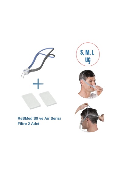 ResMed AirFit P10 CPAP Burun Yastık Maskesi + ResMed S9 ve Air SerisiFiltre 2’li