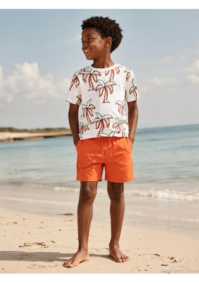 Civil Boys Basic 6-9 Yaş Deniz Şort - Turuncu Oranj