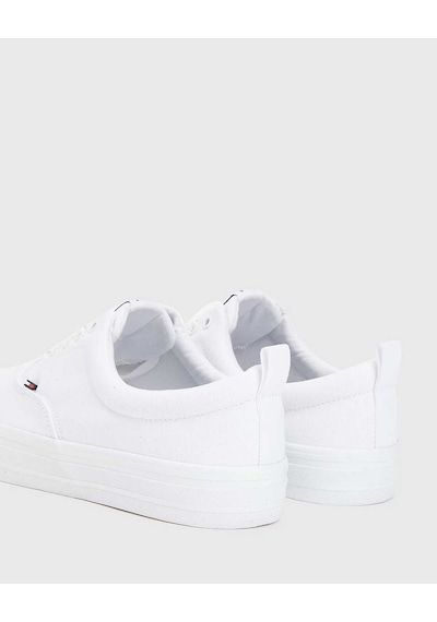 White Erkek Tommy Hilfiger Klasik Erkek Vulcanized Sneaker EM0EM0 Beyaz