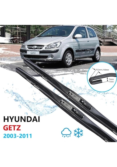 Hyundai Getz Ön Cam Hybrid Muz Silecek Takımı 2003--2011