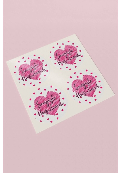 Sevgiyle Hazırlandı Kargo Paketleme Sticker 3x3cm St2145 Çok Renkli