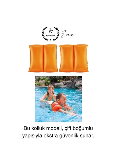 Çift Boğumlu Güvenli 3-6 Yaş Çocuklar İçin Yüzme Kolluk Deniz Havuz Şişme Kolluğu Yüzücü Hava Odalı