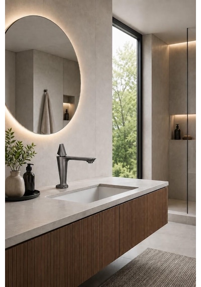 Vıta Kısa Lavabo Bataryası Mat Füme