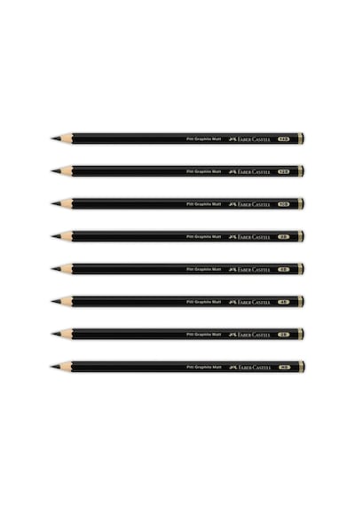 Faber-castell Pitt Matt Dereceli Kurşun Kalem, 4b, Ultra Mat, Parlama Yapmaz, Siyah Beyaz Çizimler İçin, Teknik Çiz Genel