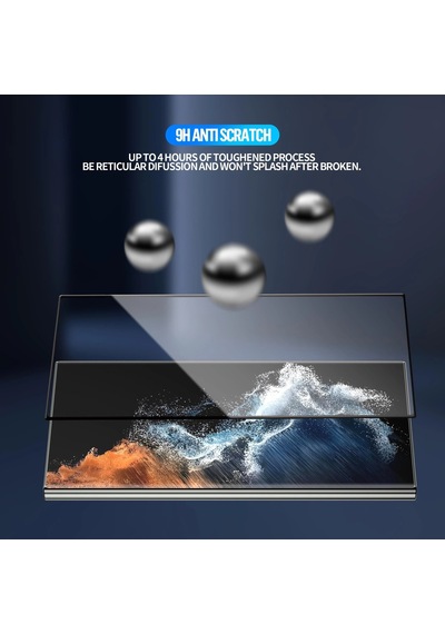 Samsung S24 Ultra Kavisli Tam Kaplayan Cam Ekran Koruyucu Akıllı Telefon Şeffaf Koruma Cep Aksesuarı