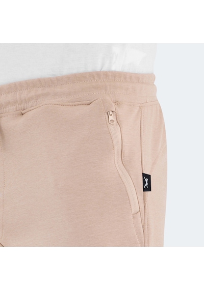 Slazenger VENOM Erkek Fermuar Cepli Dar Paça Bej Eşofman Altı