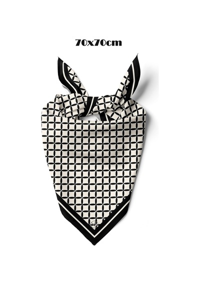 Geometrik Petek Desen 70 70cm Bandana/fular Çok Renkli