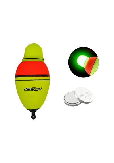Port Fish Sensörsüz 2 Renk Işıklı Pilli Eva Şamandra - 25 Gr