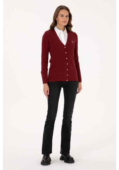 U.s. Polo Assn. Kadın Bordo Hırka Triko 50317841-vr014 Bordo