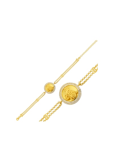Casera's Gümüş Gold Tuğralı Kadın Bileklik Csr2181456 Gümüş