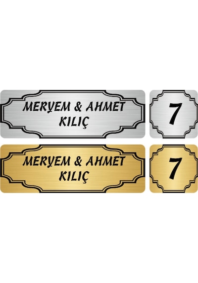 Metal Kapı İsimliği Ve No Oval