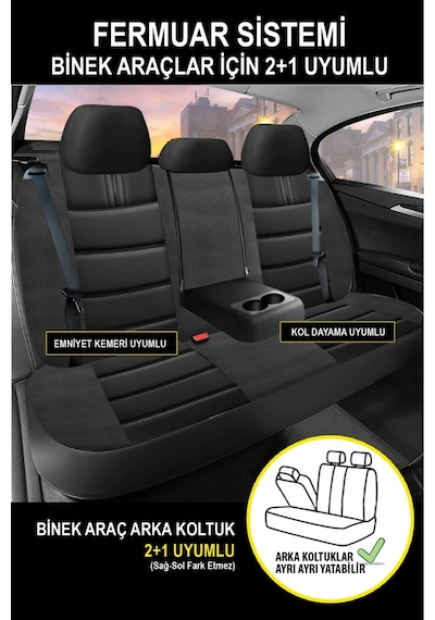 Dacia Duster Laureate 1.5 Dci 110 4x2 E2 I H Md 2013 Uyumlu Jakar Oto Kılıfı Tam Set Beyaz Detaylı