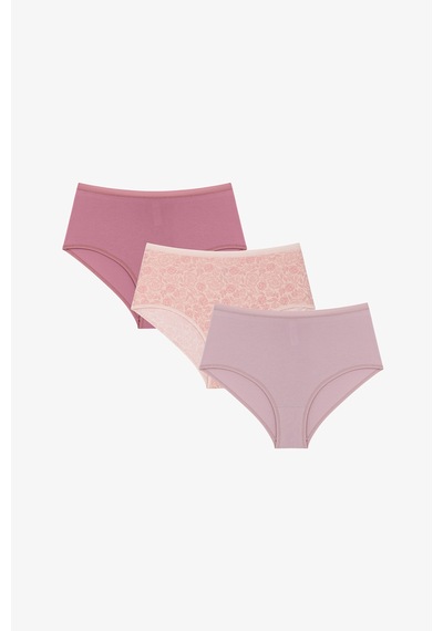 Penti Wild Rose 3lü Yüksel Bel Slip Külot Çok Renkli