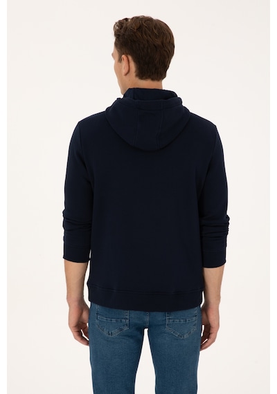U.S. Polo Assn. Erkek Regular Fit Kapüşonlu Şardonlu Lacivert Sweatshirt 50308999-VR033