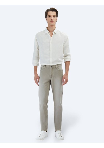 Kip Vizon Slim Fit Denim Pamuk Karışımlı Pantolon Vizon