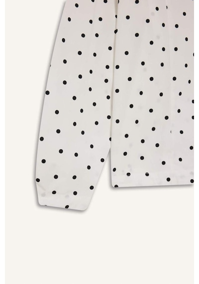 Defacto Regular Fıt Puantiye Poplin Uzun Kollu Tunik H0675ax26spwt32 Beyaz-wt32
