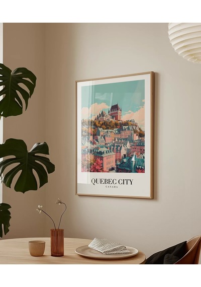 Çerçevesiz Poster Tarihi Quebec Şehir Baskısı