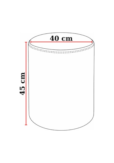 Antrasit Welsoft Kumaş Puf 40x45 Cm Yuvarlak Puf Dekoratif Oturma Pufu Yumuşak Dokulu Modern Puf