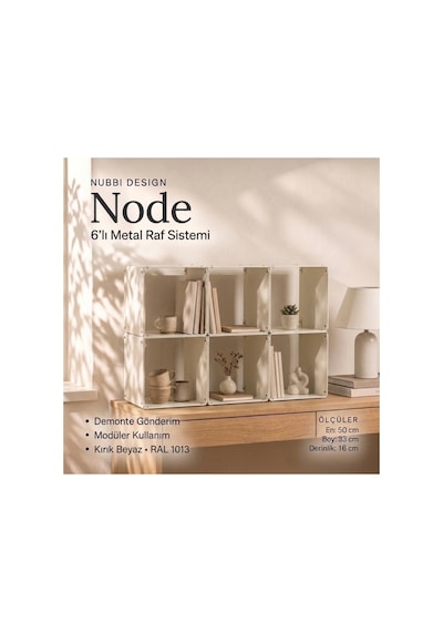 Node 6'lı Modüler Metal Açık Raf Ünitesi Konsol Ve Masaüstü Kitaplık 50x33 Cm Krem - 944245501 Krem Node 6'lı Modüler Metal Açık Raf Ünitesi Konsol Ve Masaüstü Kitaplık 50x33 Cm Krem - 944245501 Krem