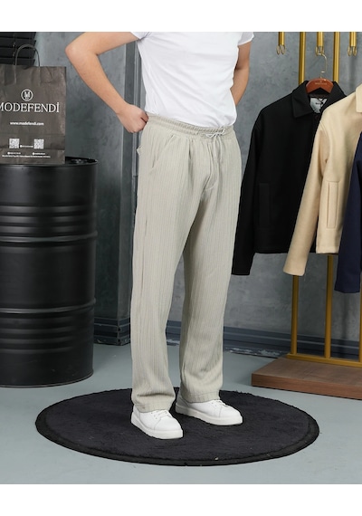 Modefendi Örgülü Model Baggy Kesim Jogger İpli Pantolon Gri Modefendi Örgülü Model Baggy Kesim Jogger İpli Pantolon Gri