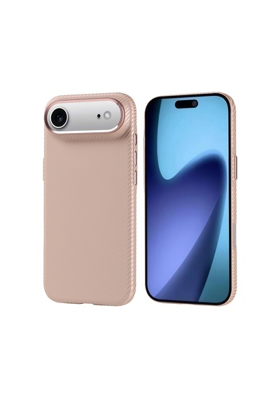 Zore İphone 17 Air Kılıf M-safe Şarj Özellikli Karbon Fiber Görünümlü Ogaa Nekst Kapak - Gold Altın
