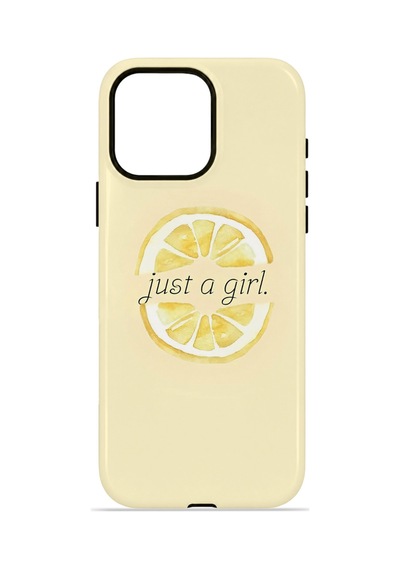 Apple iPhone Uyumlu 15 Pro Vorian Çift Katmanlı Magsafe Kılıf Just A Girl Lemon
