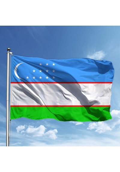 Özbekistan Bayrağı 100 150 Cm Tek Ebat