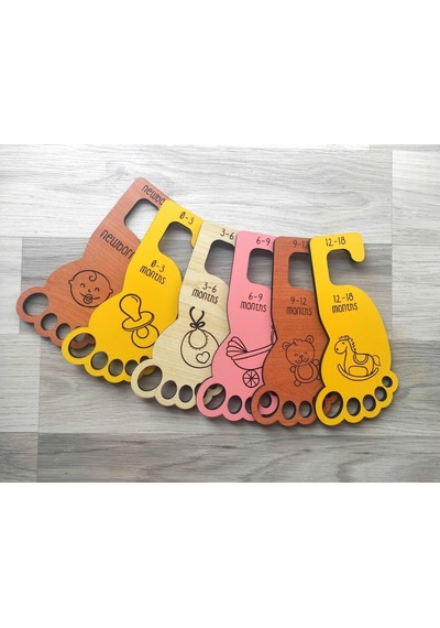 Plakethome Bebek Dolabı Ayracı,Dolap Içi Ahşap Askılık Set,Dolap Düzenleyici