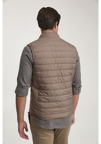 D's Damat Ds Damat Regular Fit Vizon Dik Yaka Elyaf Dolgulu Mevsimlik Fermuarlı Yelek Mont 7HF07ORT42611