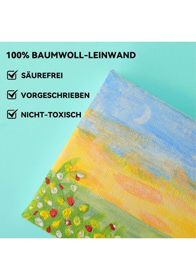 Boyama İçin Tuval 5'li Set, Tuval 20 X 20 Cm, Tuval %100 Pamuk, Boyama Tuvali, Tuval Çerçevesi, Standart