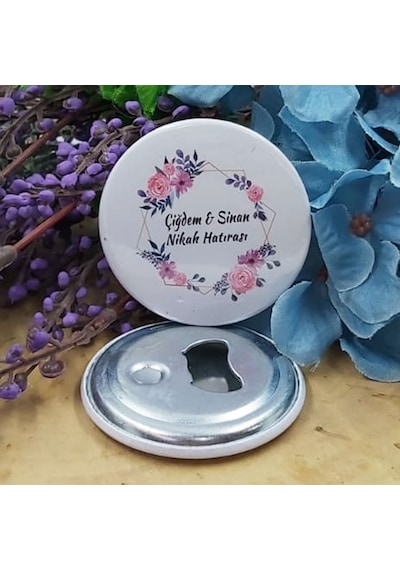 Pembe Çiçekli Açacak Magnet Söz Nişan Nikah Hediyesi Nik 30 Adet