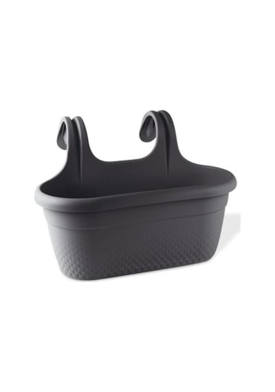 Omnipazar Krs-350 Dekoratif Plastik İnci Askılı Balkon Saksı 6.2 Litre Antrasit 116