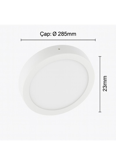Venso 24 W Yuvarlak Sıva Üstü Led Panel Beyaz Kasa 3000k