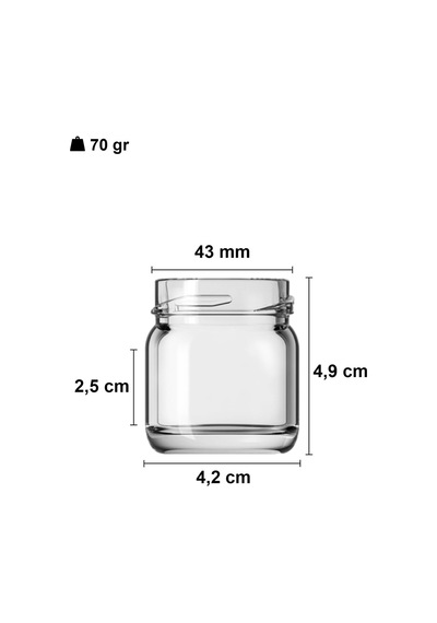 Afracam 40 Ml Farklı Boyutlarda Kavanoz 40 Cc Konserve Metal Kapaklı Cam Kavanoz 6 Adet Şeffaf, 40 Cc Diğer