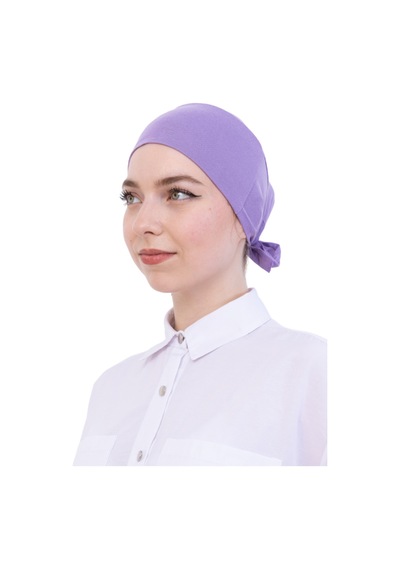 Modish Group Pratik Bone Pamuklu Tesettür İç Bone, Başörtüsü İçin Hazır Viskon Şapka, Namaz Günlük Kullanım İçin Lila